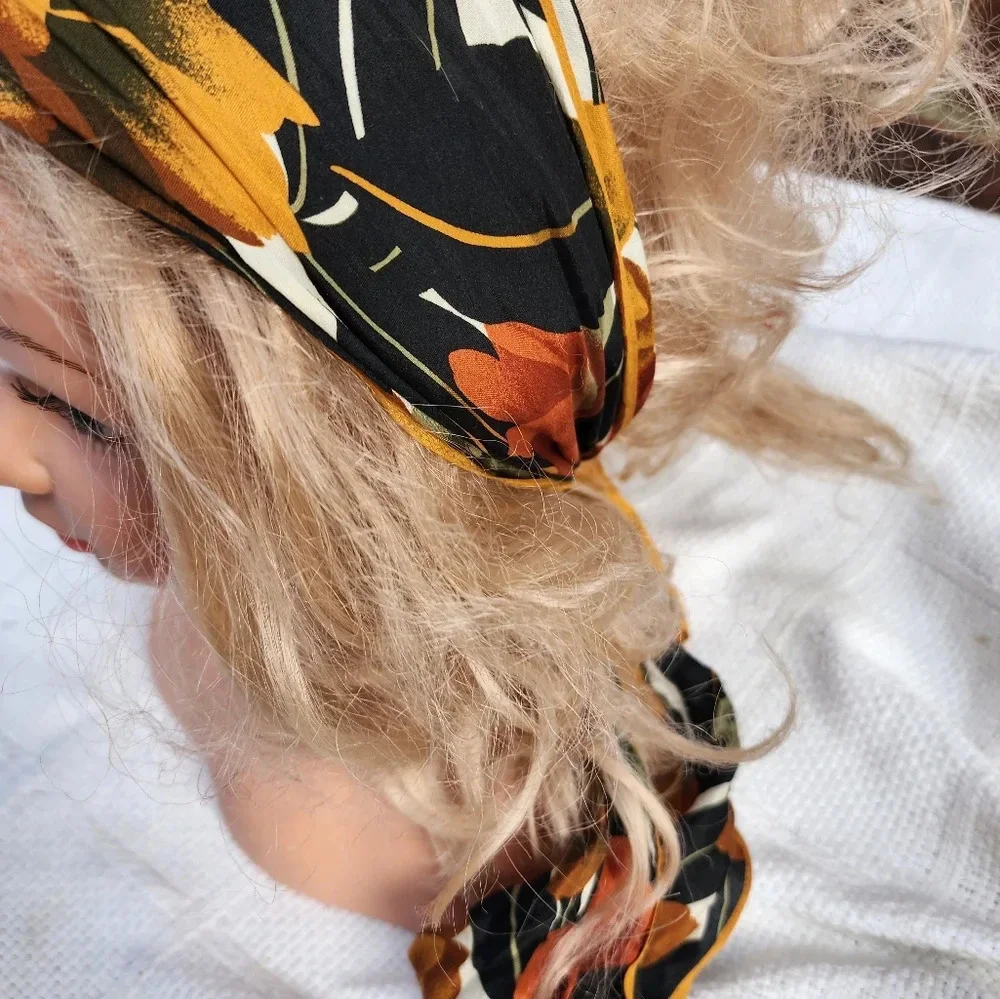 Vintage.70s‎  Silk scarf/ sash/ headband